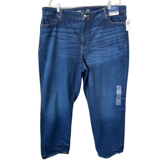 Old Navy High Rise OG Loose Denim Jeans Women 22 Blue Secret Smooth Pockets NEW - Picture 3 of 11